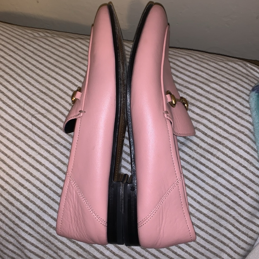 Gucci Made in Italy Lambskin Womens Brixton Horsebit Loafers 39 Perfect Pink - Picture 7 of 10